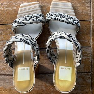 Dolce Vita Paily sandal black stripe fabric, paid $125 worn for one event,